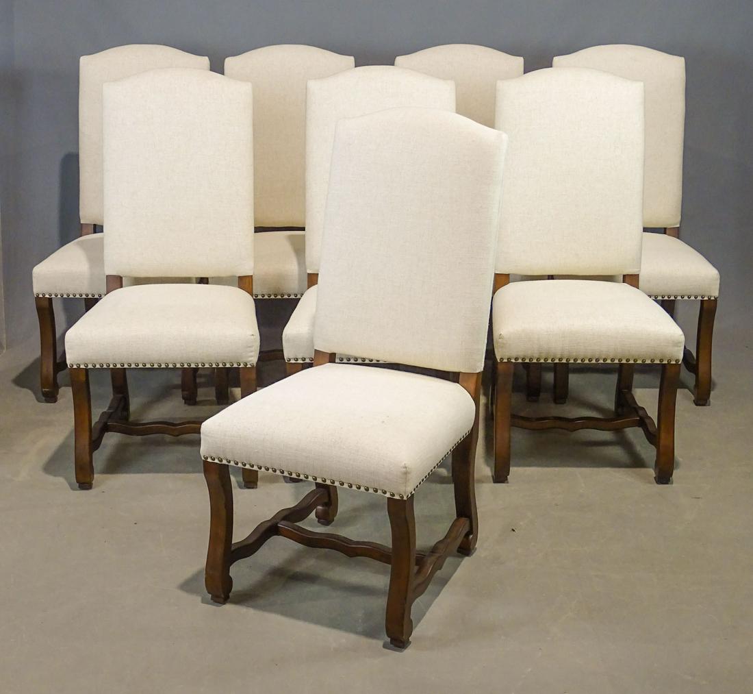 Set of (8) Frontgate Dining Chairs: Set of (8) high quality Frontgate dining chairs. 19" seat Ht., 43" overall Ht..