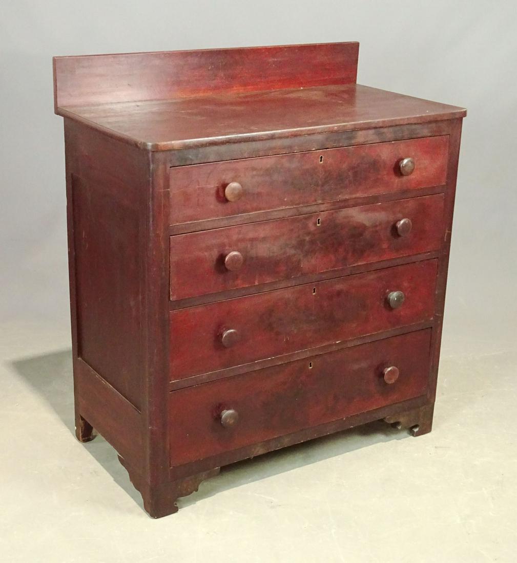 19th c. Chest of Drawers: 19th c. mahogany chest of drawers. Top drawer stamped on inside Robins & Winship Hartford Ct. (1838-1877). 39 1/2" x 21" x 45". Robbins and Winship specialized in restoring antiques for the late 19th 