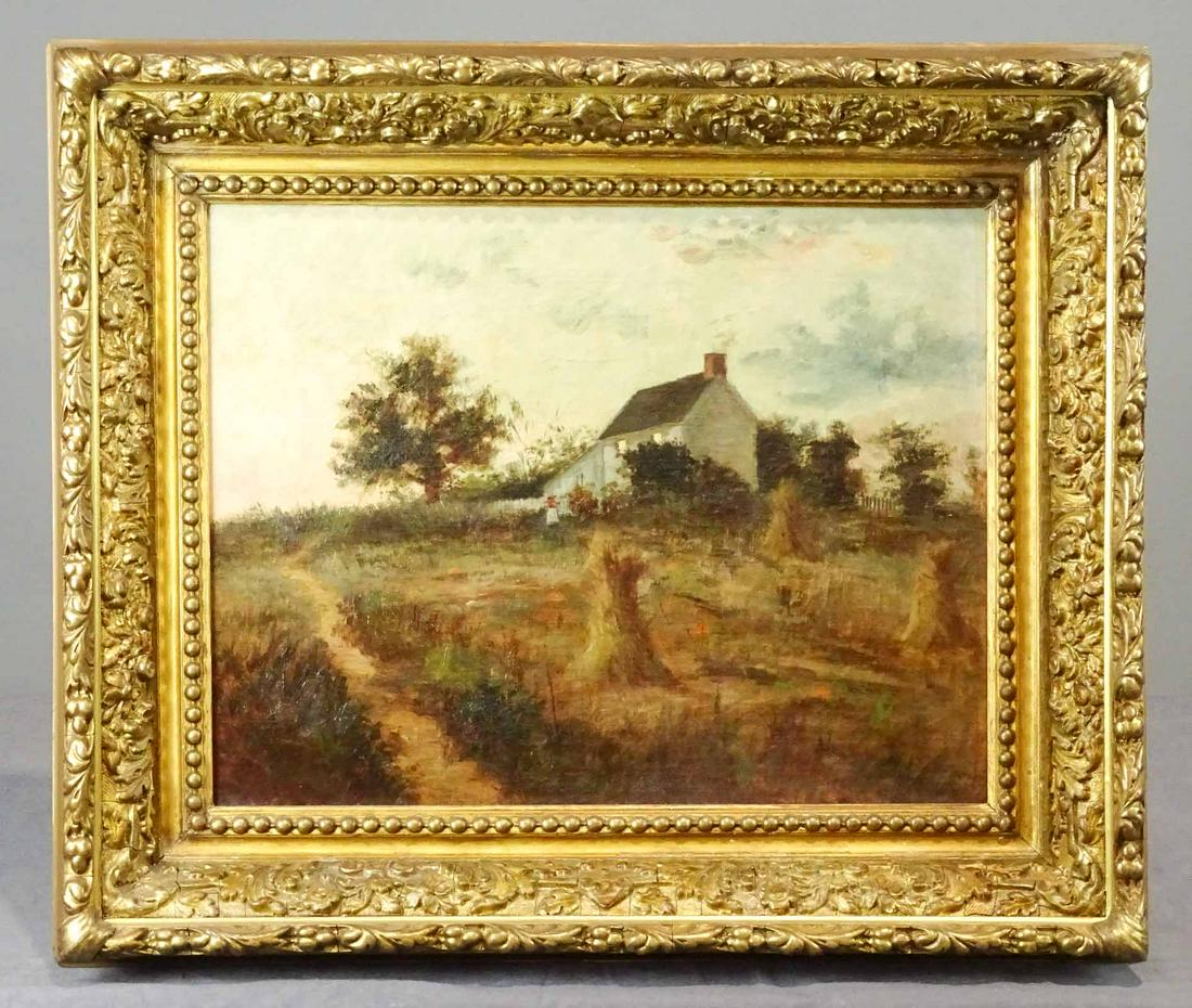 Painting, 19th c. Landscape with Cottage (1 of 5)
