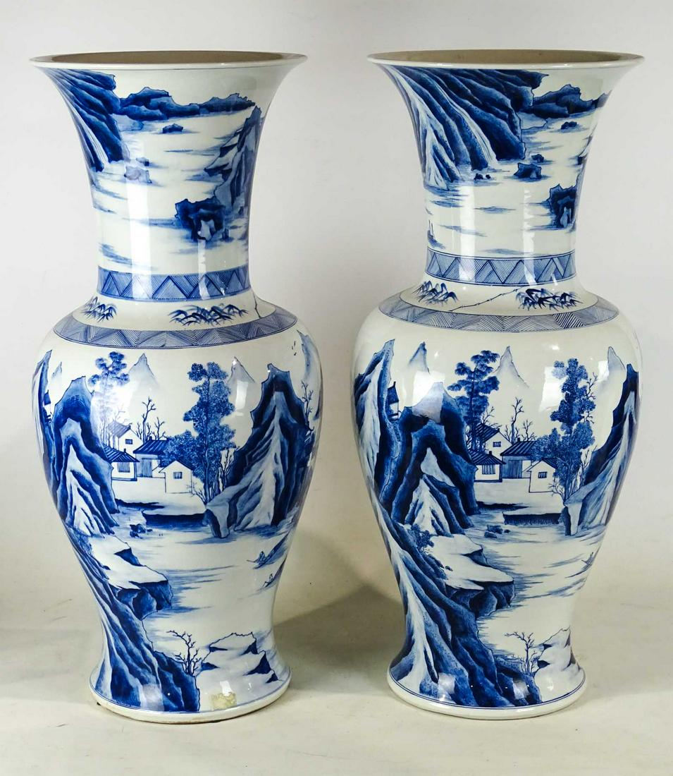 Pair Chinese Tall Ceramic Vases (1 of 5)