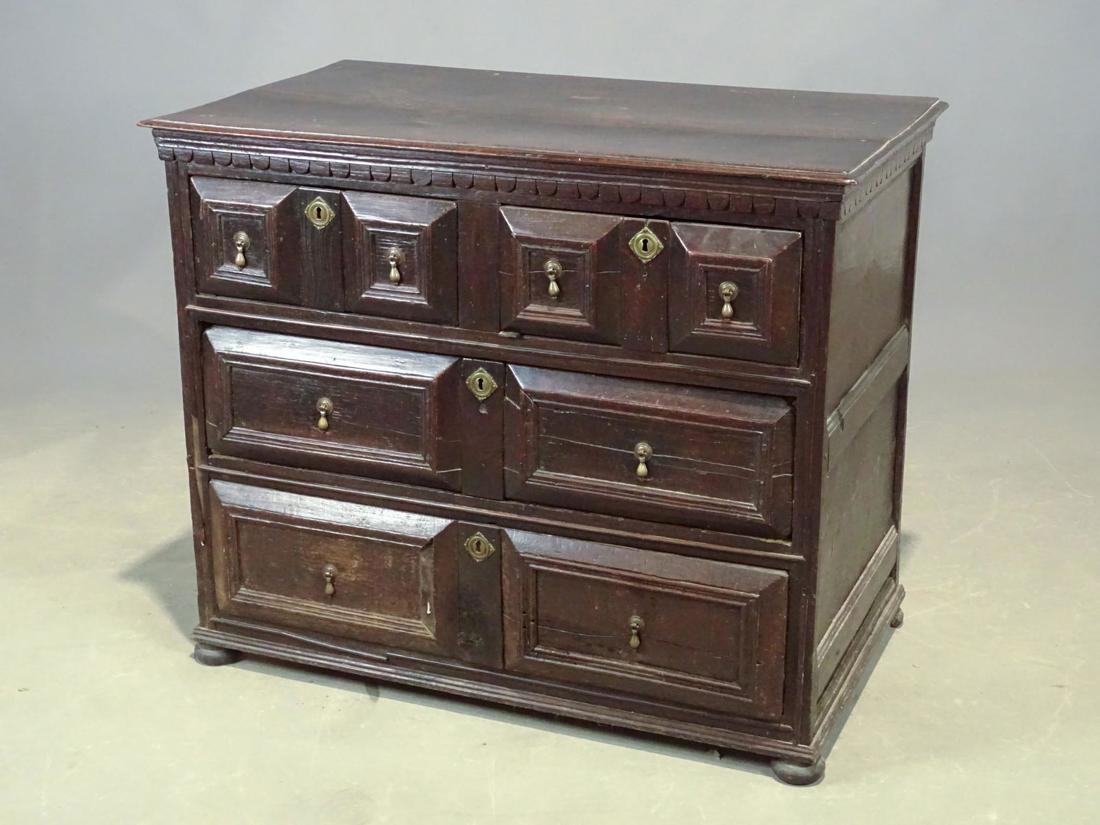 17th c. Carved Oak Chest (1 of 4)