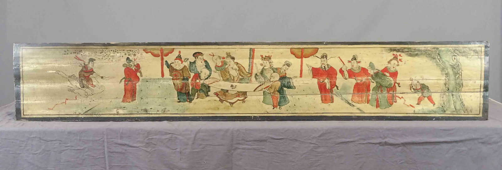 Asian Painted Wooden Panel (1 of 5)