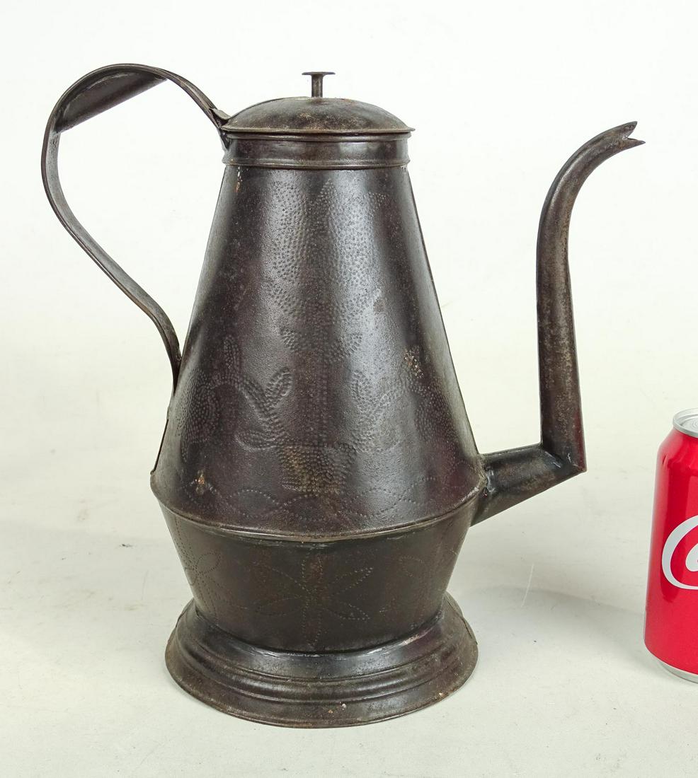 19th c. Punched Tin Teapot (1 of 4)