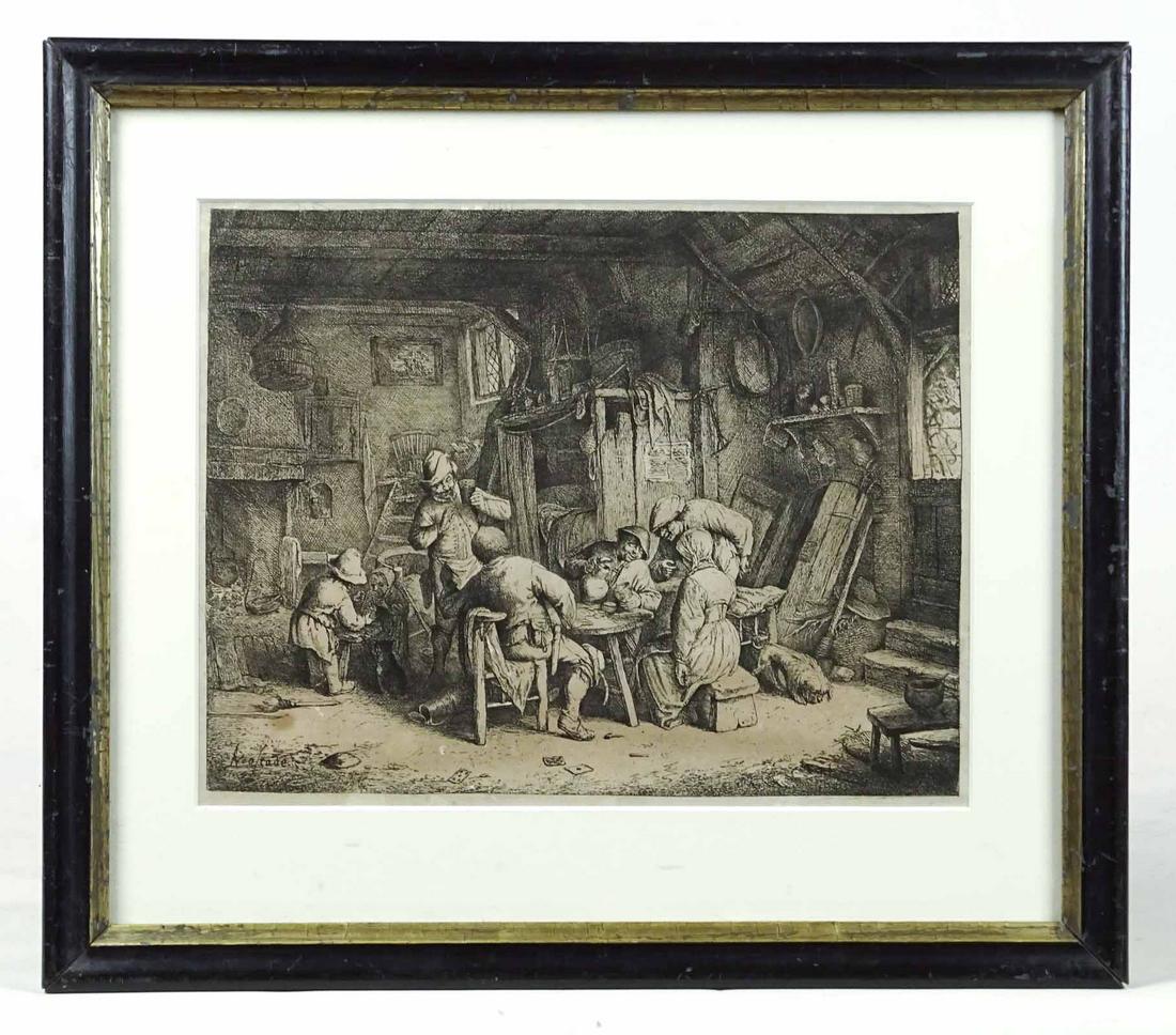 Van Ostade Antique Dutch Etching (1 of 5)