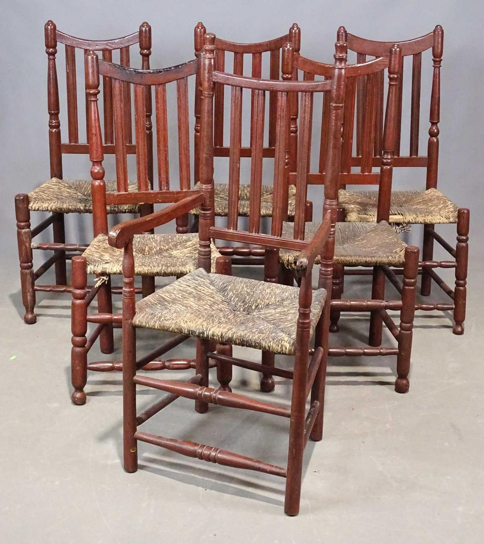 Set of 18th c. Banister Back Chairs (1 of 6)