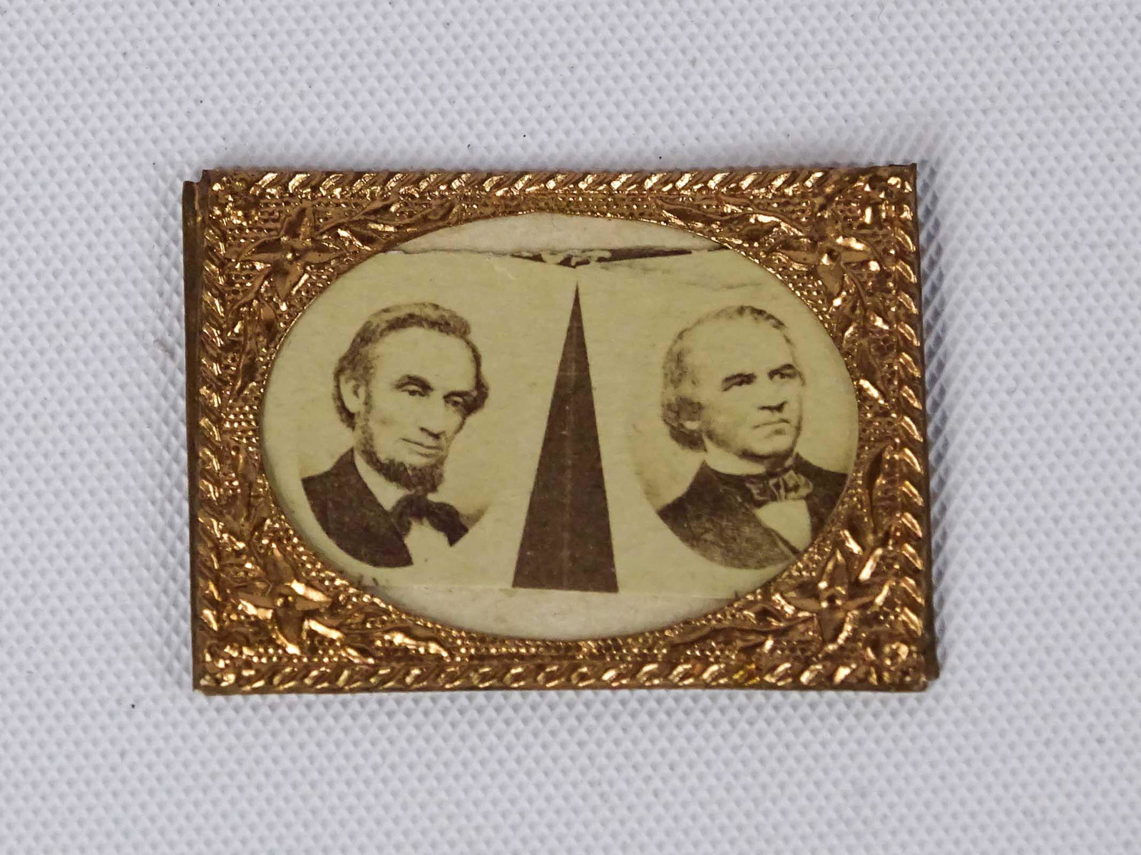 Sepia Photo Lincoln & Johnson Campaign Badge (1 of 1)