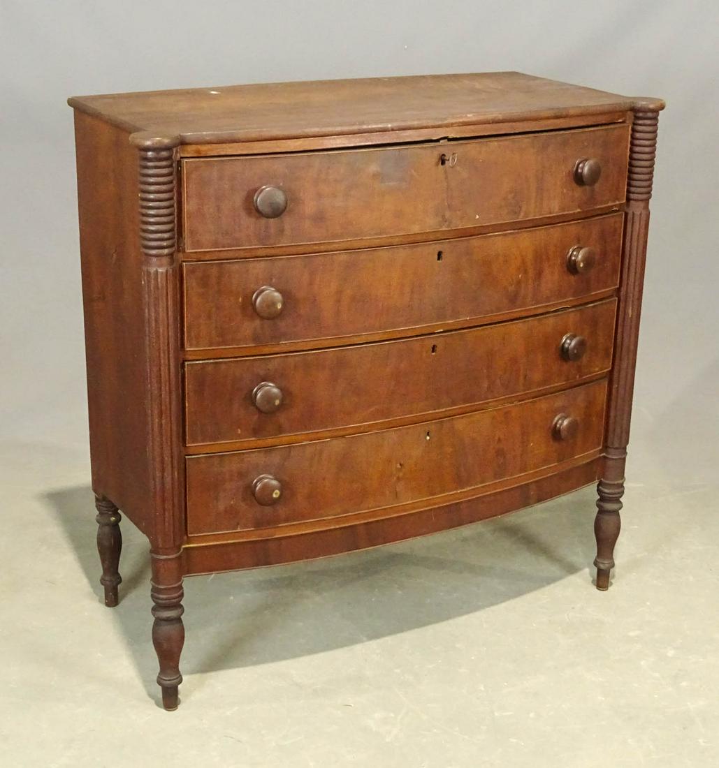 19th c. Mass. Mahogany Chest of Drawers (1 of 4)