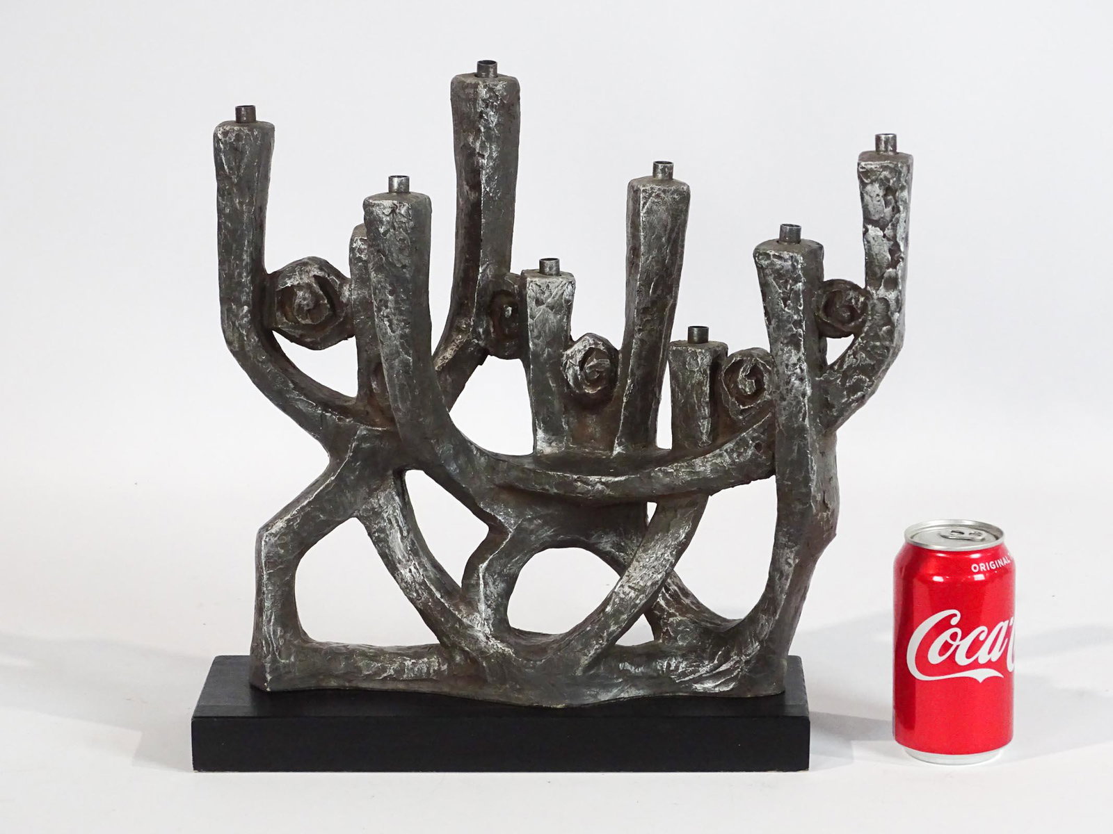 1960's Brutalist Mennorah: 1960's Brutalist Menorah. 15" W., 14" Ht..