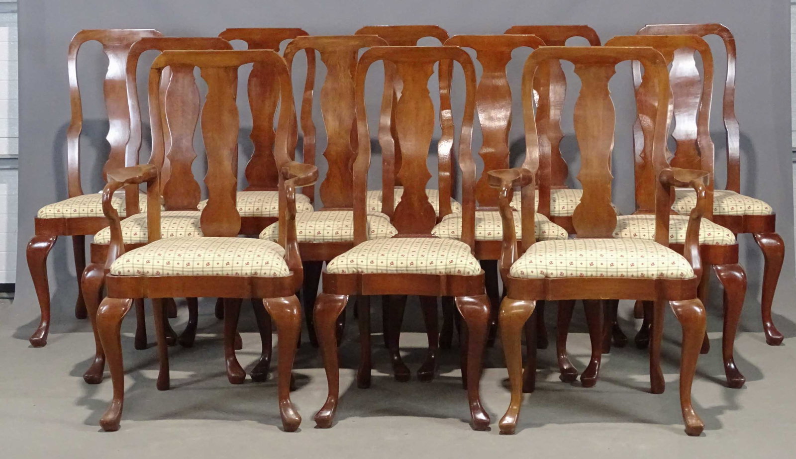 Set of (12) Queen Anne Style Chairs (1 of 8)