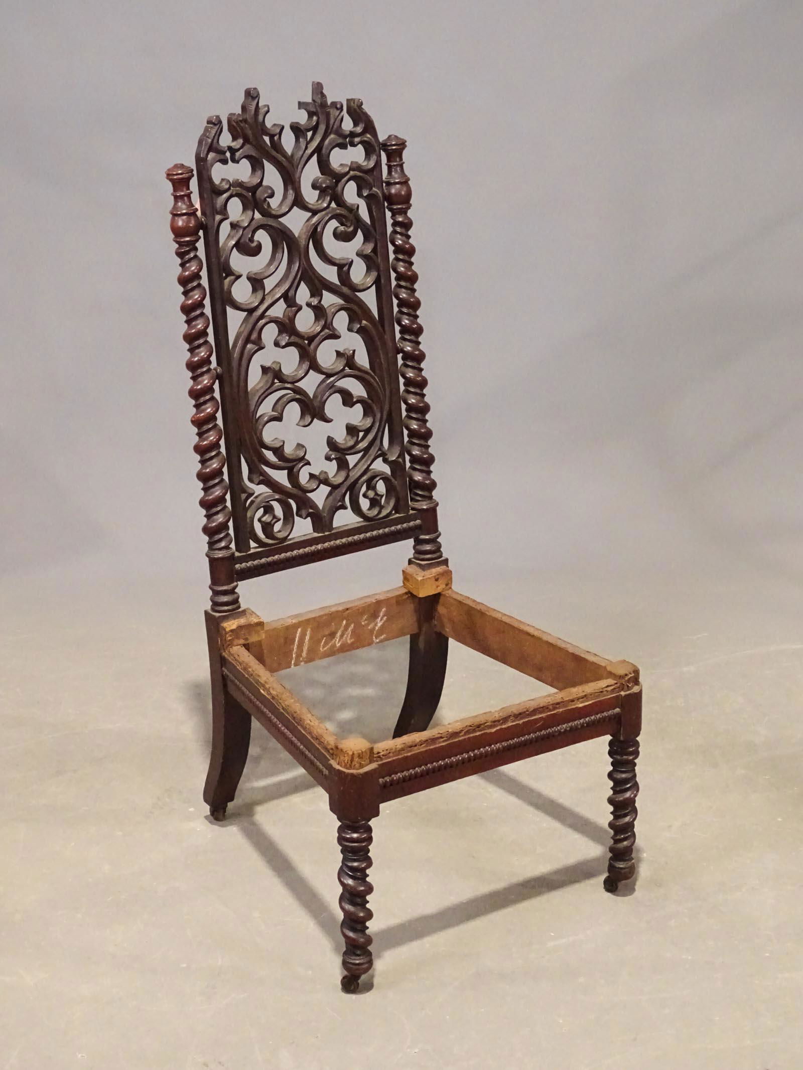 19th c. Carved Gothic Chair (1 of 3)
