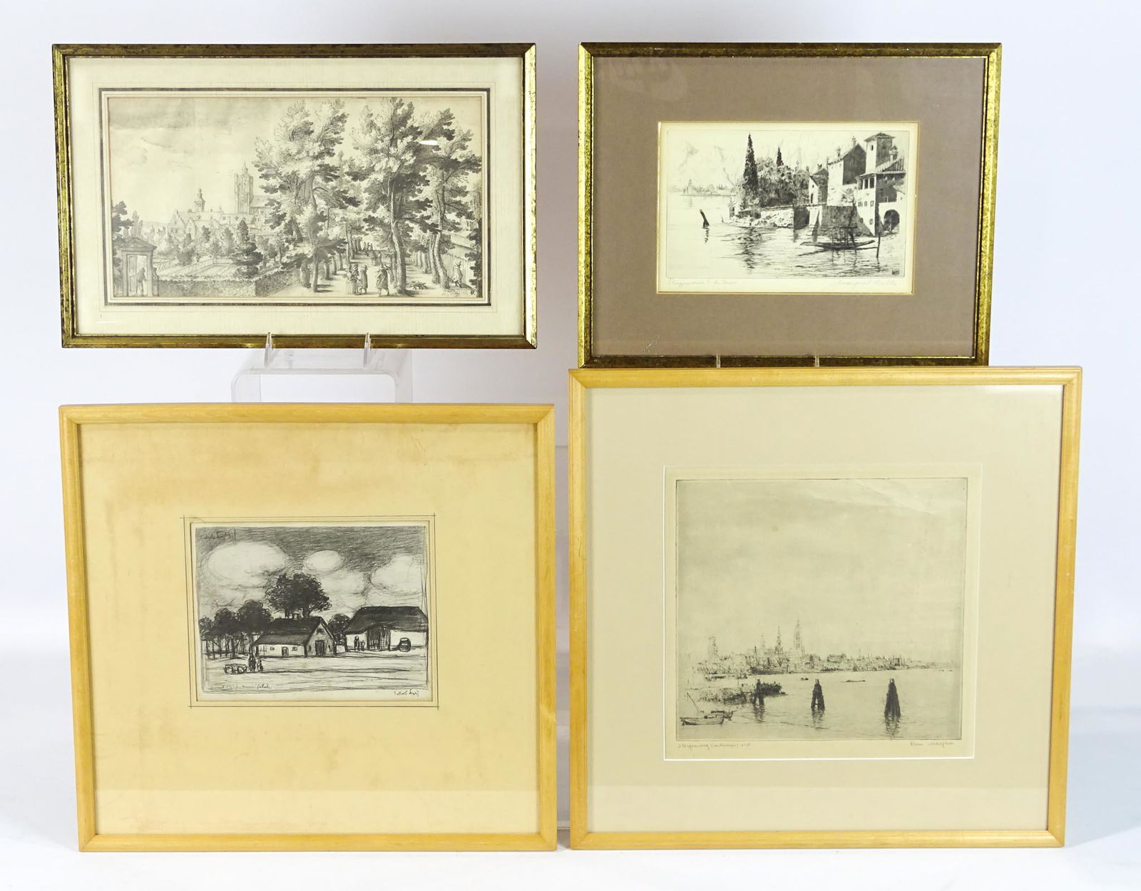 Antwerp, Belgium View Etching in Art Lot (4) (1 of 12)