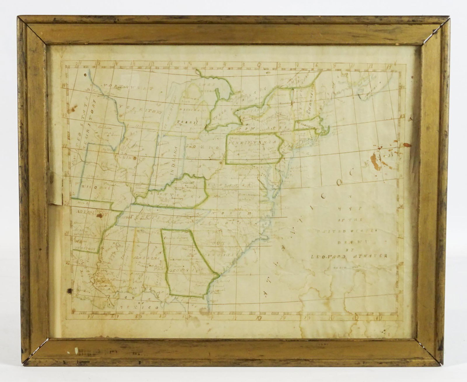 19th c. Hand Drawn Map (1 of 4)