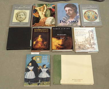 Art Books: Lot of various art books. Includes autographed copy of Mark Boyle's Journey to the Surface of the Earth, (2) books on Rembrandt, Theodore Chasseriau, Picasso, signed copy of Eric Sloane's I Remember A