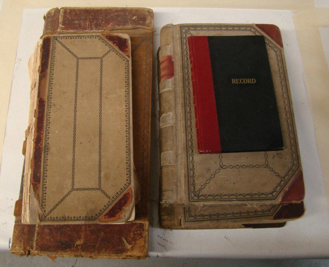 Ledger Books: Lot early ledger books. 1875,1902, 1908 (one not dated).