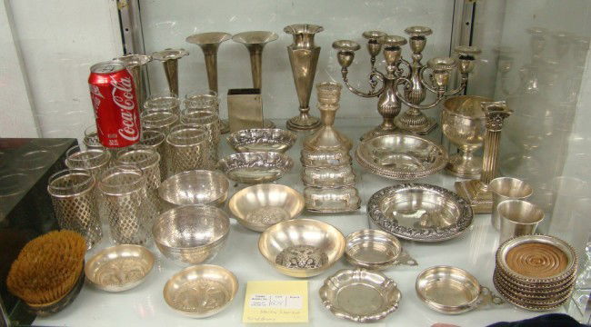 Over 5000 Grams Sterling Silver: Lot approx. 50 pieces sterling silver. Total grams weighted and unweighted total 5248.