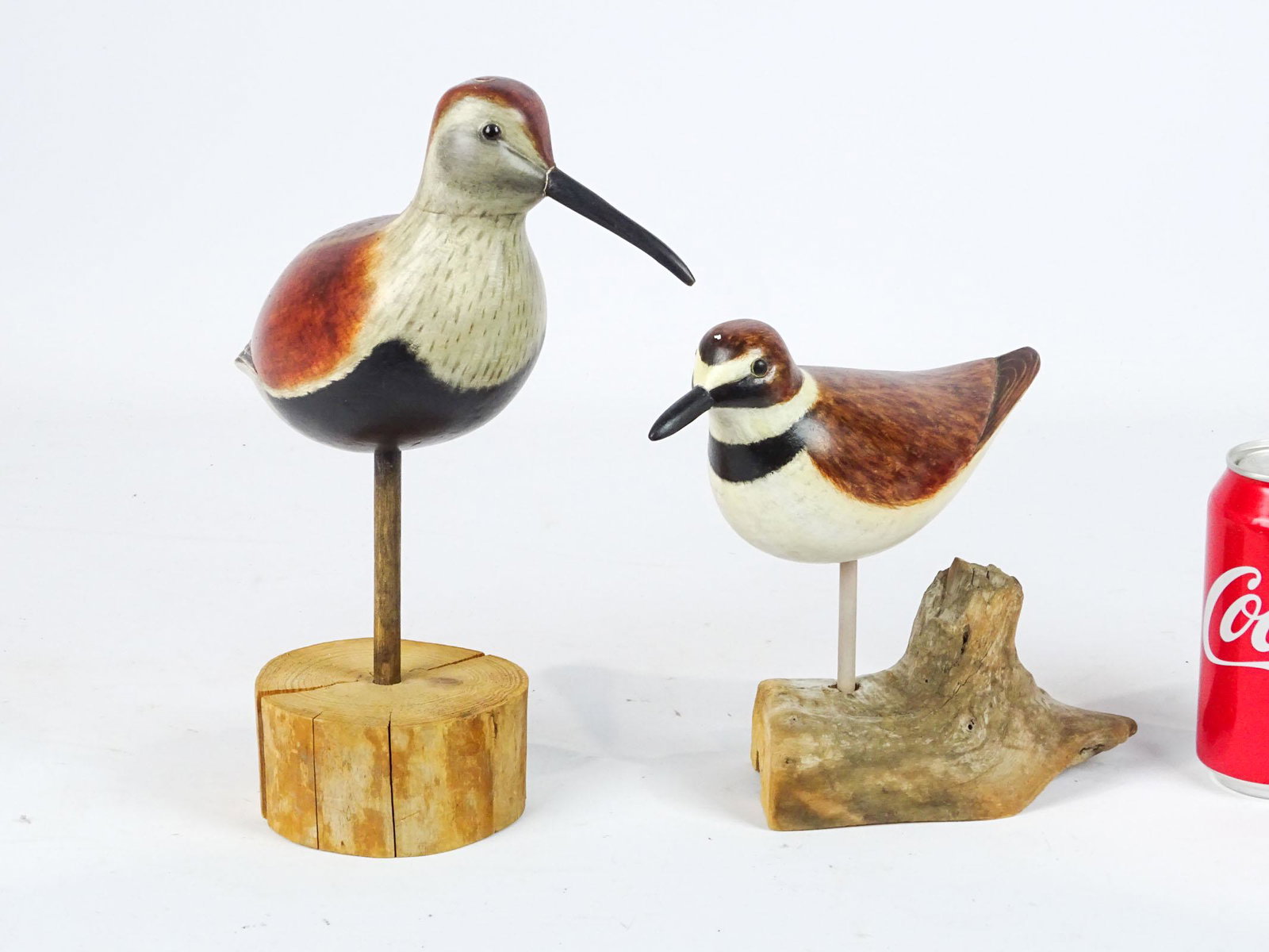 John Dubiel Carved Birds: Lot (2) John Dubiel carved birds. Tallest 11" Ht.. Provenance: Estate of Myron & Carolyn Neugeboren Ct..