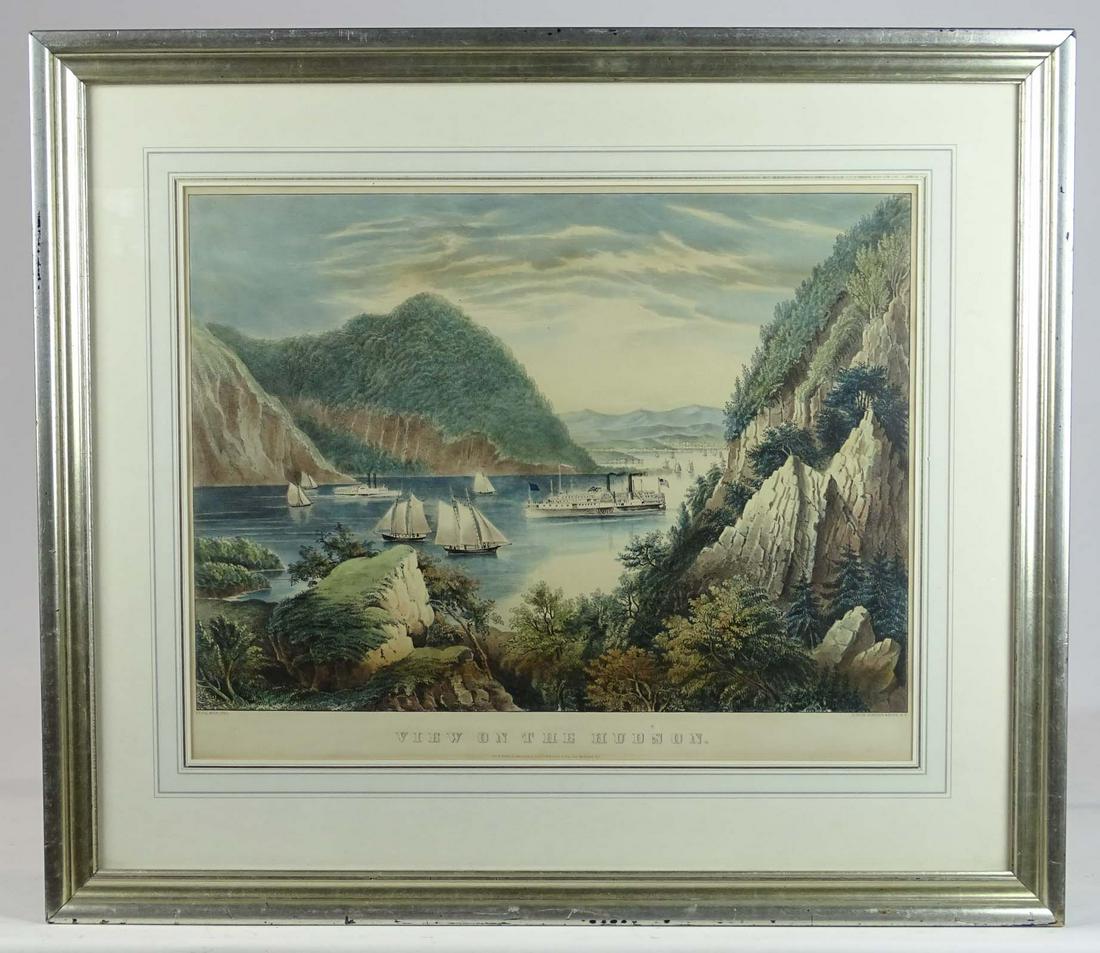 Early Print "VIEW ON THE HUDSON" (Currier and Ives (1 of 5)