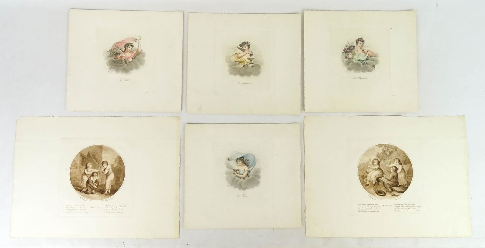 Early English and French Genre prints (6) (1 of 7)