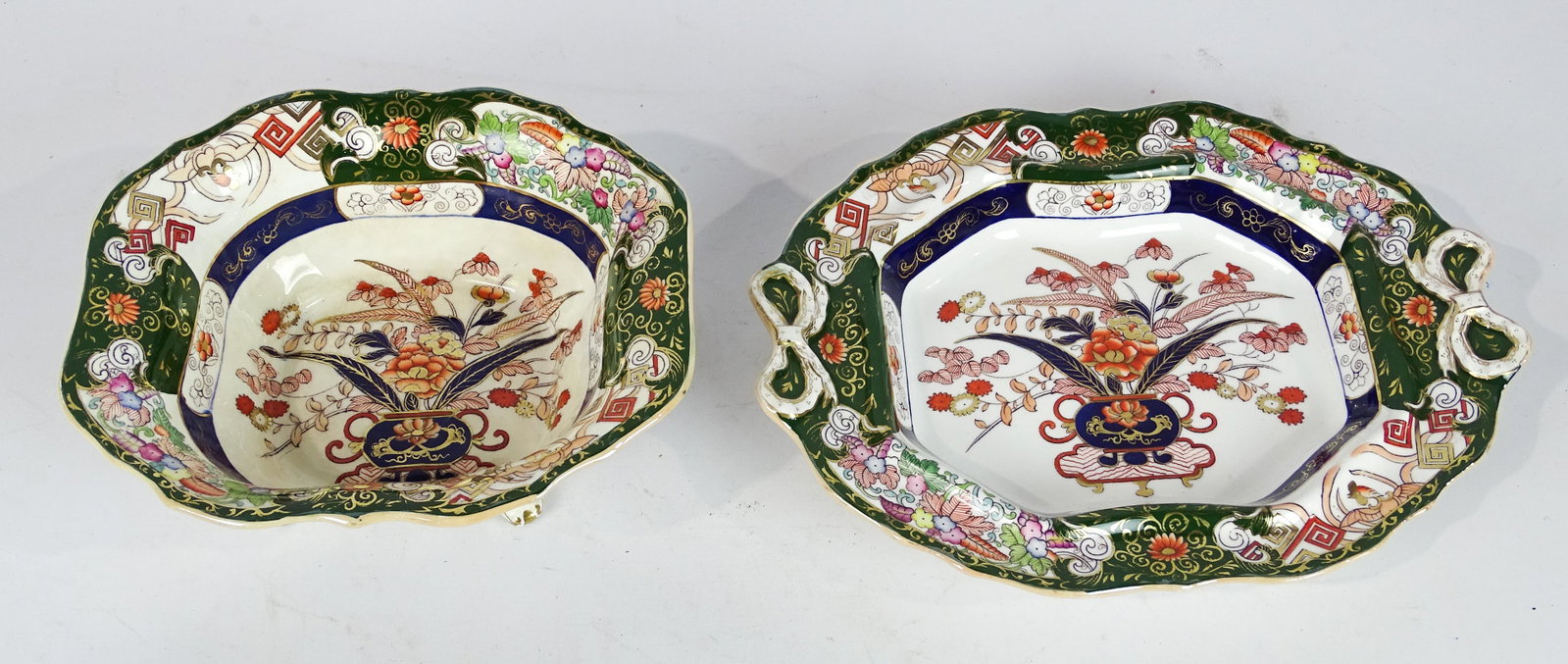19th c. English Bowl and Platter: 19th c. English footed bowl (10" x 8 1/2" x 4"), and platter (13 1/2" x 10").