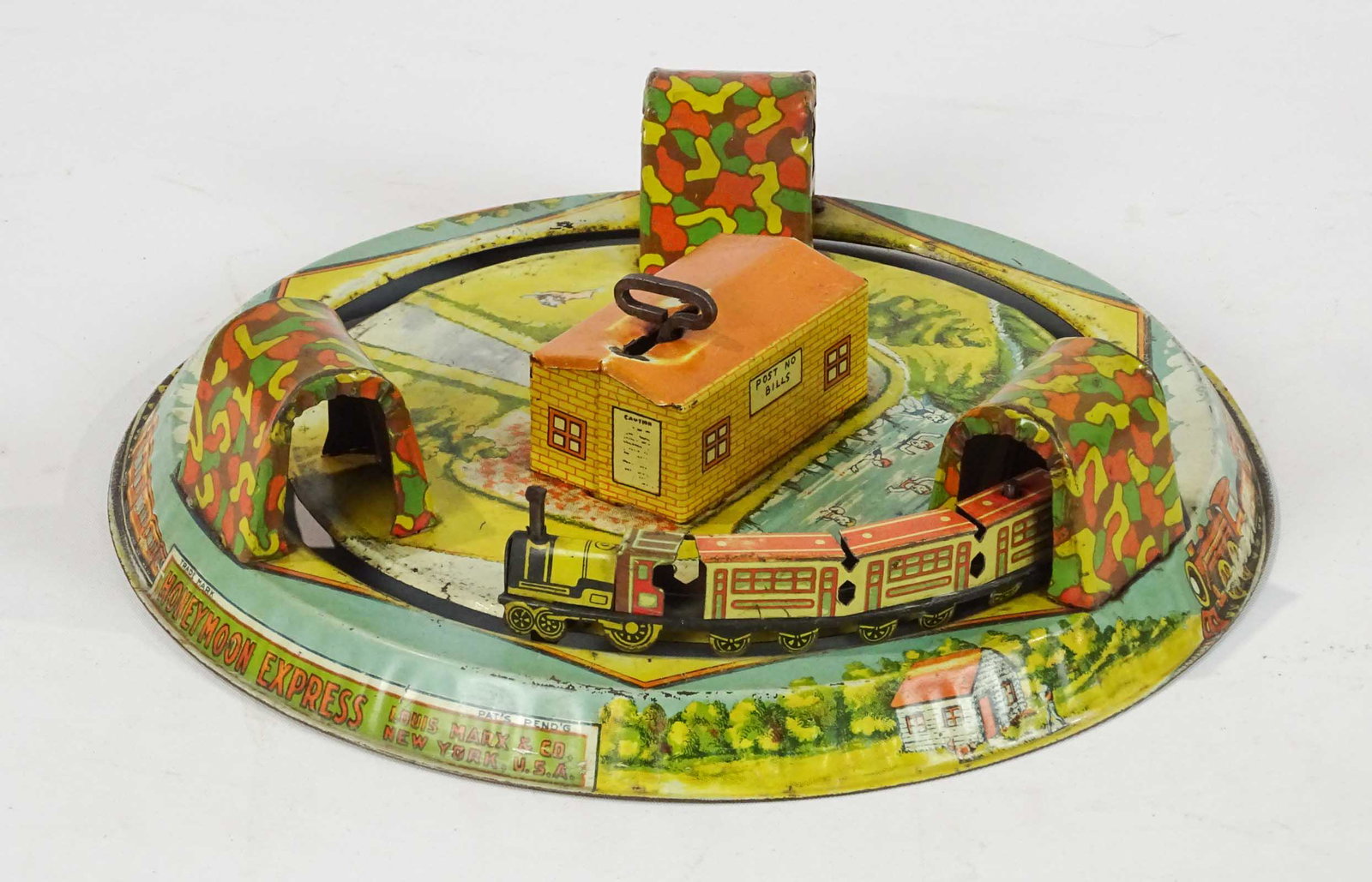 Marx Toy "HONEYMOON EXPRESS" Toy: Marx "HONEYMOON EXPRESS" toy. 9" D..