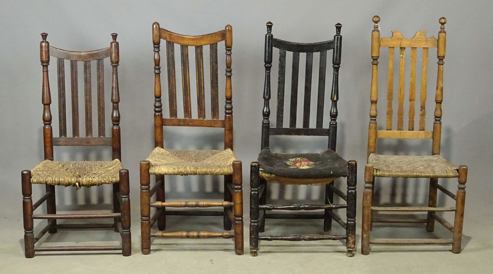 Four 18th c. Banister Back Chairs (1 of 13)
