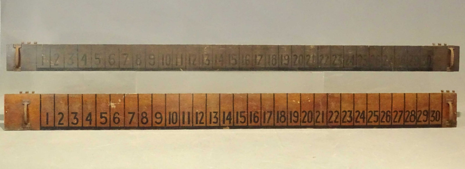 Carnival Number Boards: Lot (2) vintage Carnival number boards. 8' L..