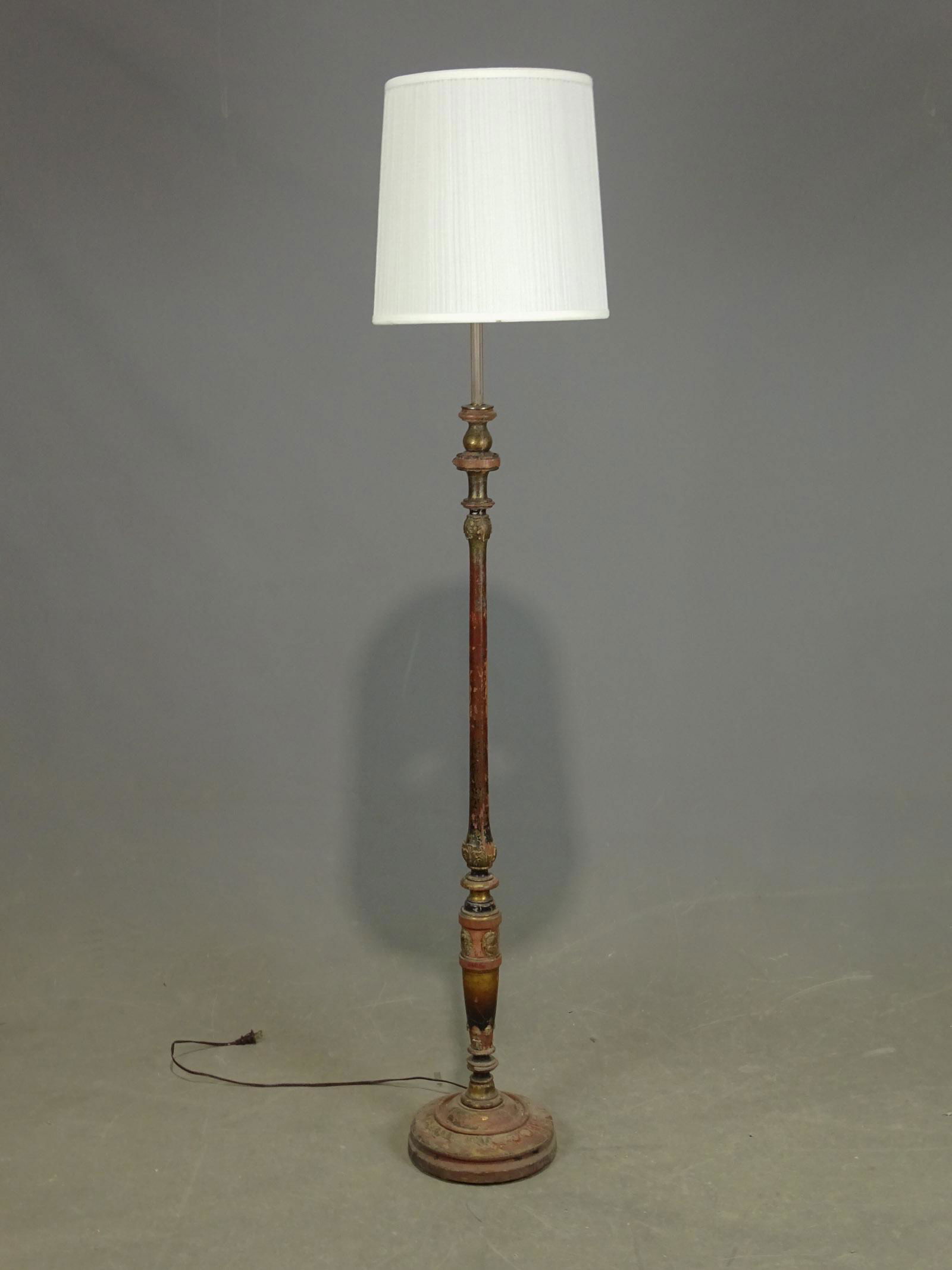 C. 1920's Wooden Floor Lamp (1 of 3)