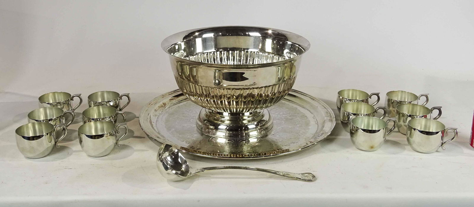Silverplate Punch Bowl Set (1 of 5)