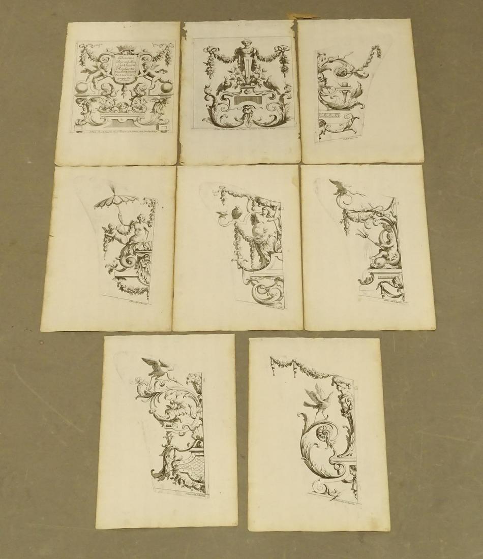 Antique Rococo Ornament Print Set (8) (1 of 5)