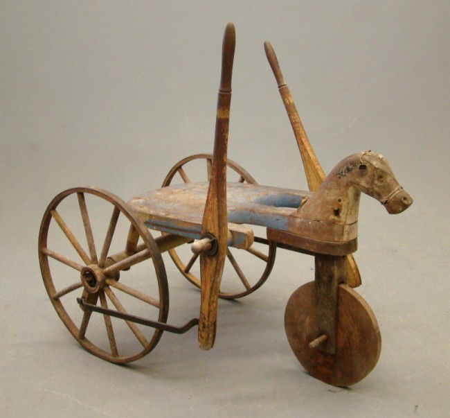 c. 1870 Velocipede: c. 1870 Velocipede, probably mfg. by Ellis, Britton & Eaton, The Vermont Novelty Works, Springfield VT. As found cond.