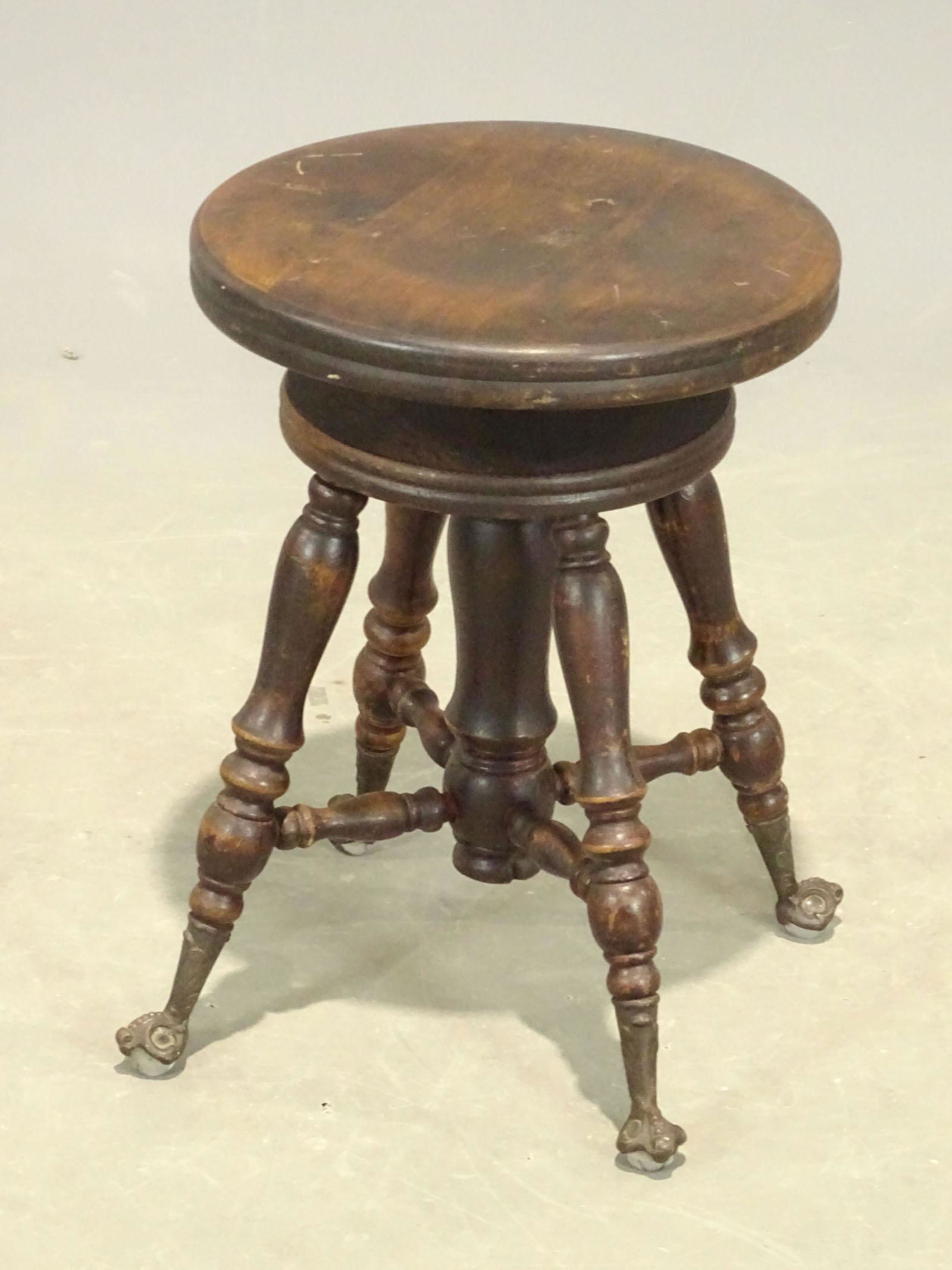 C. 1900's Piano Stool (1 of 3)