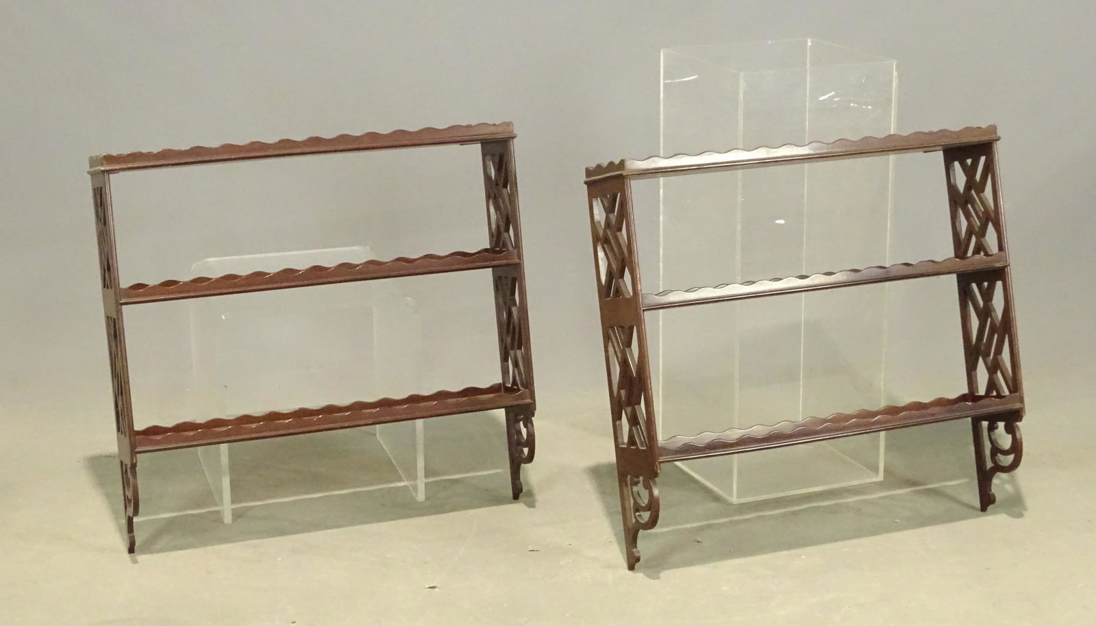 Pair Mahogany Shelves (1 of 4)
