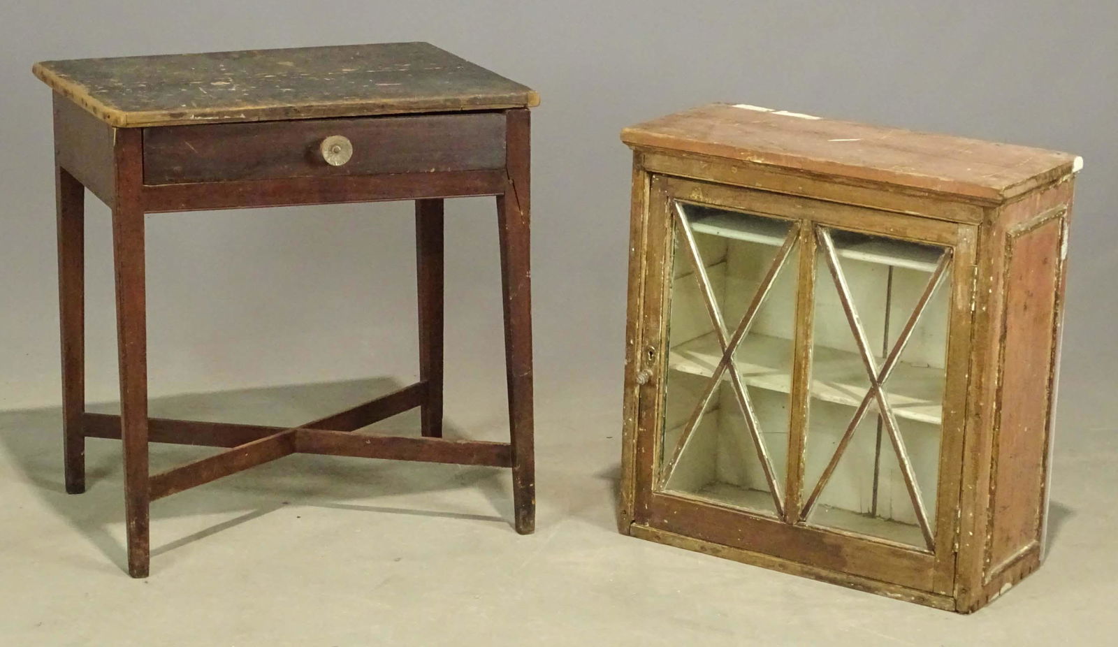 19th c. Hanging Cupboard & Stand (1 of 8)