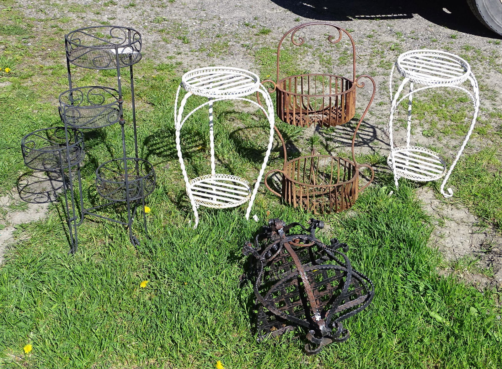 Wrought Iron Planter Lot (1 of 6)