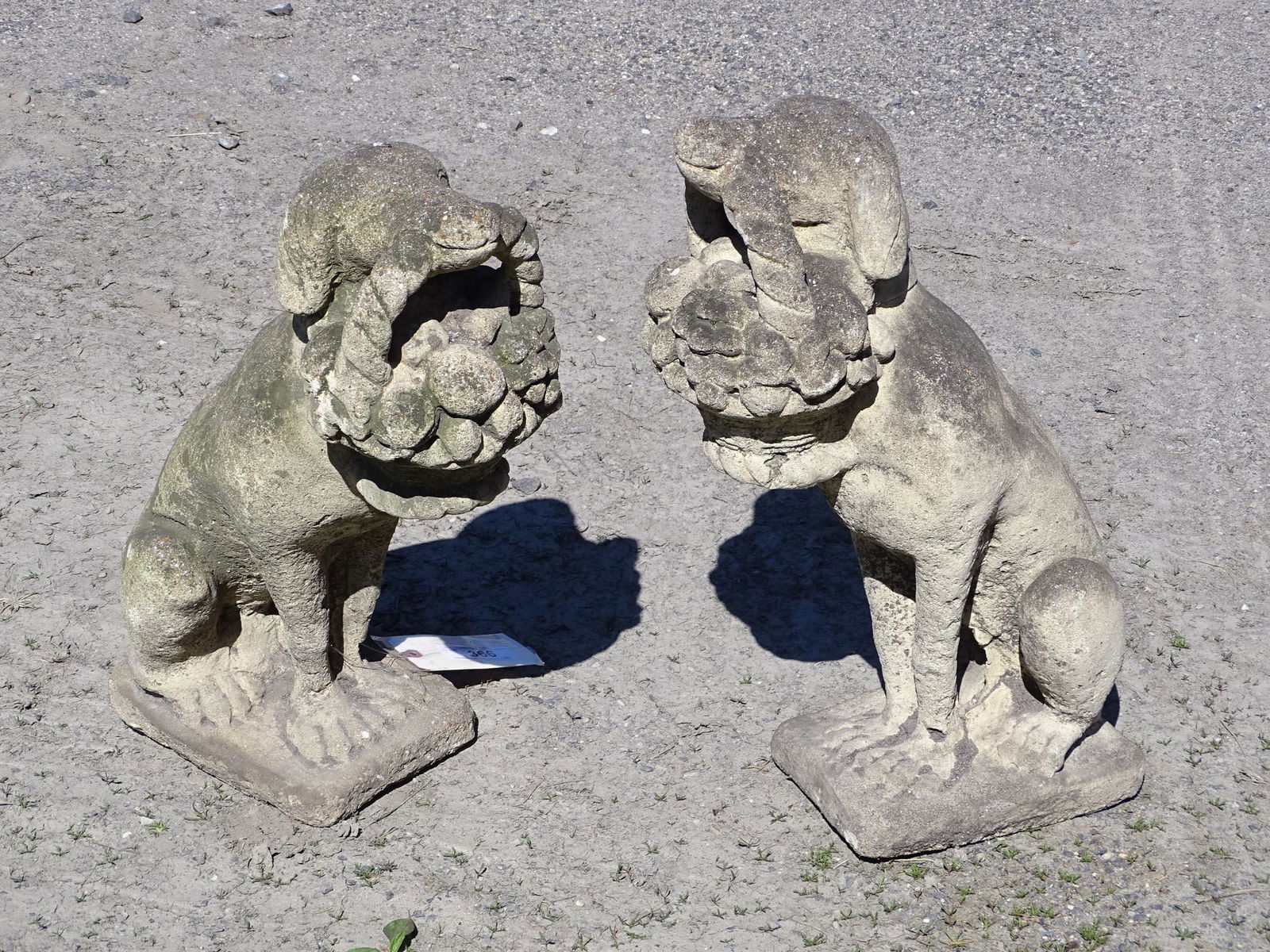Pair of Cast Stone Dogs (1 of 4)