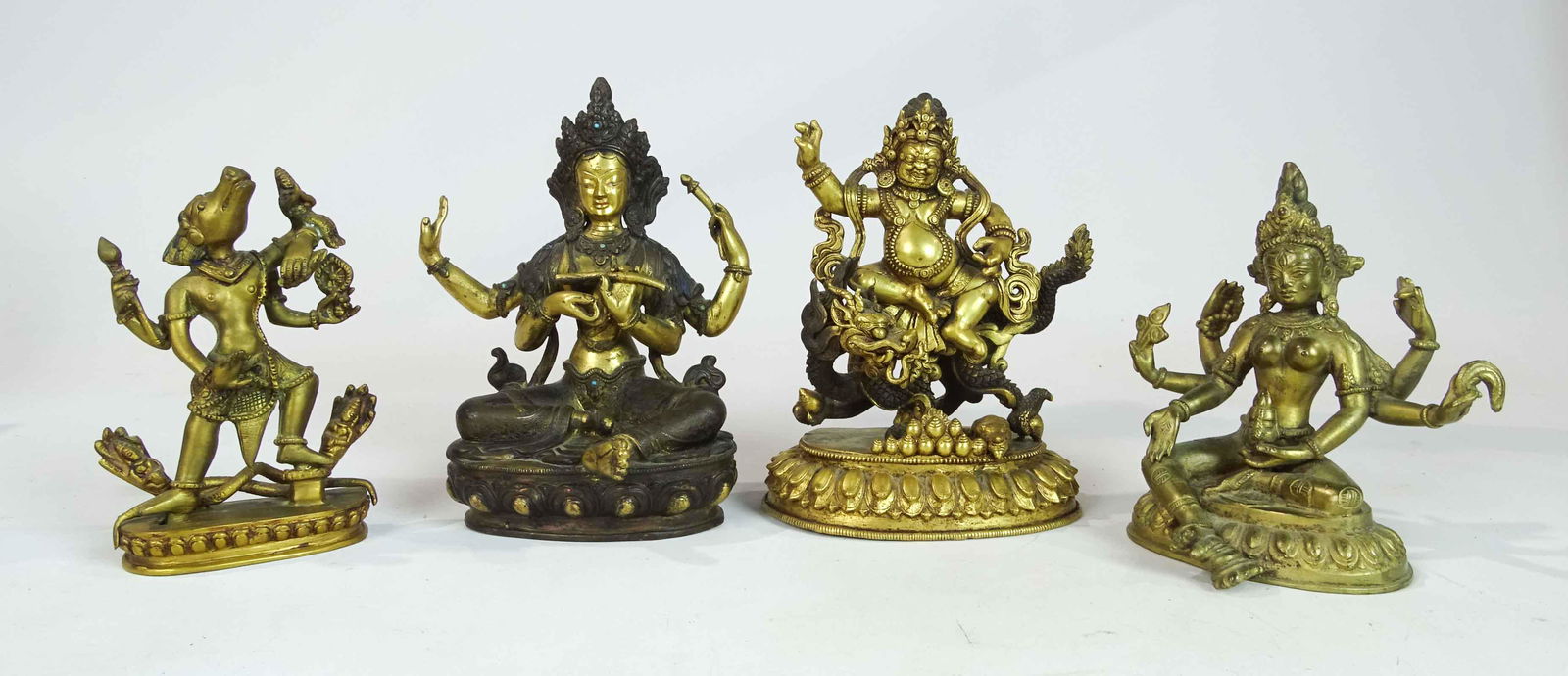 Lot of (4) Indian Brass Statues (1 of 8)