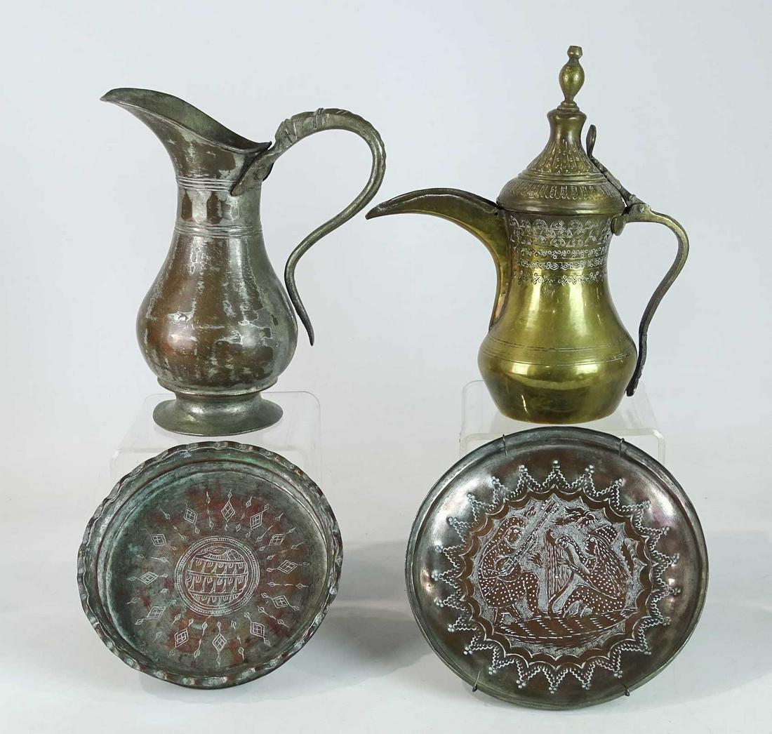 Arabian Lot: Lot (4) pieces of Arabian metalware.