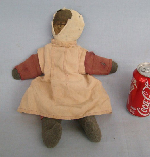 Early Cloth Amish Doll: Early cloth Amish doll. 13" Ht., some damage.