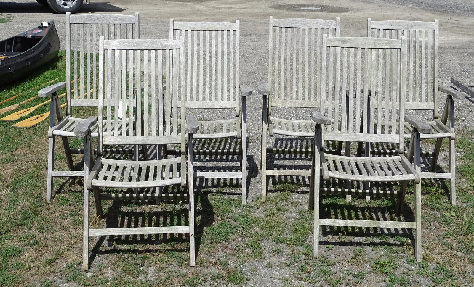 Set of (6) Teak Folding Chairs (1 of 5)