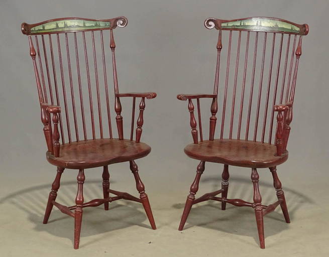 Pair Windsor Chairs (0566) on Jul 30, 2022 Copake Auction Inc. in NY