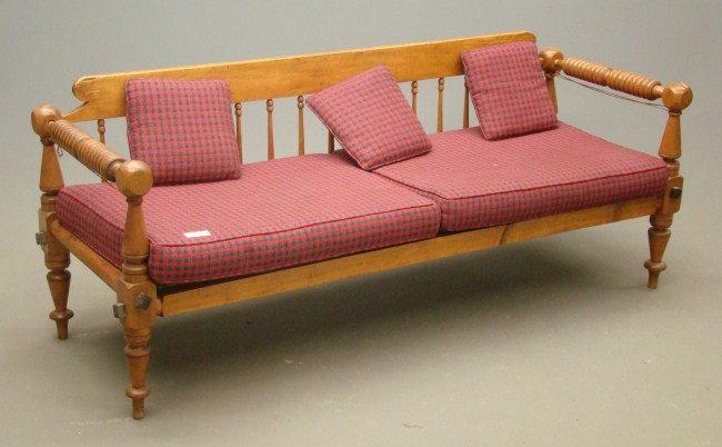 19th c. Spool Settee: 19th c. country settee. 70" Length.