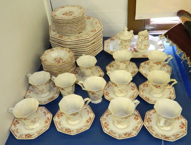 Ironstone China Lot: Lot 61 pcs. Japanese "Independence Ironstone" china. Minor imperfections.