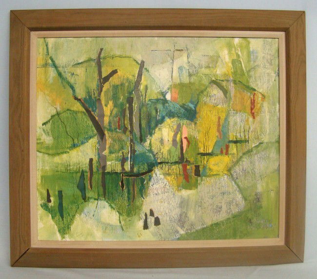 Painting David Van Vliet: Painting abstract by 99 year old artist "David Van Vliet". Site 30" x 25".