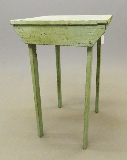 Early Table In Green Paint: Early table in old green paint. Top 18" Square 29" Ht.