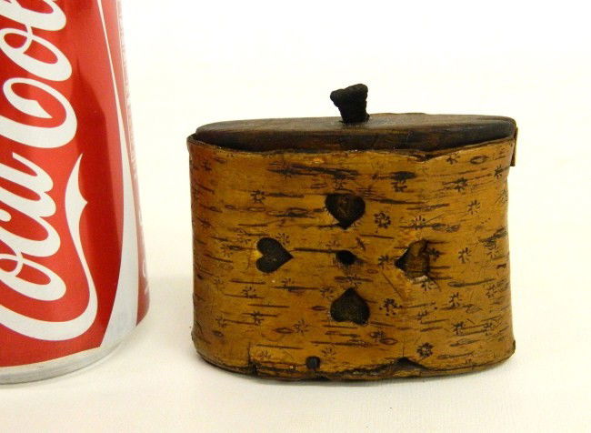 19th c. Spruce Gum Box: 19th c. spruce gum box. 3" W 2 1/2" Ht.
