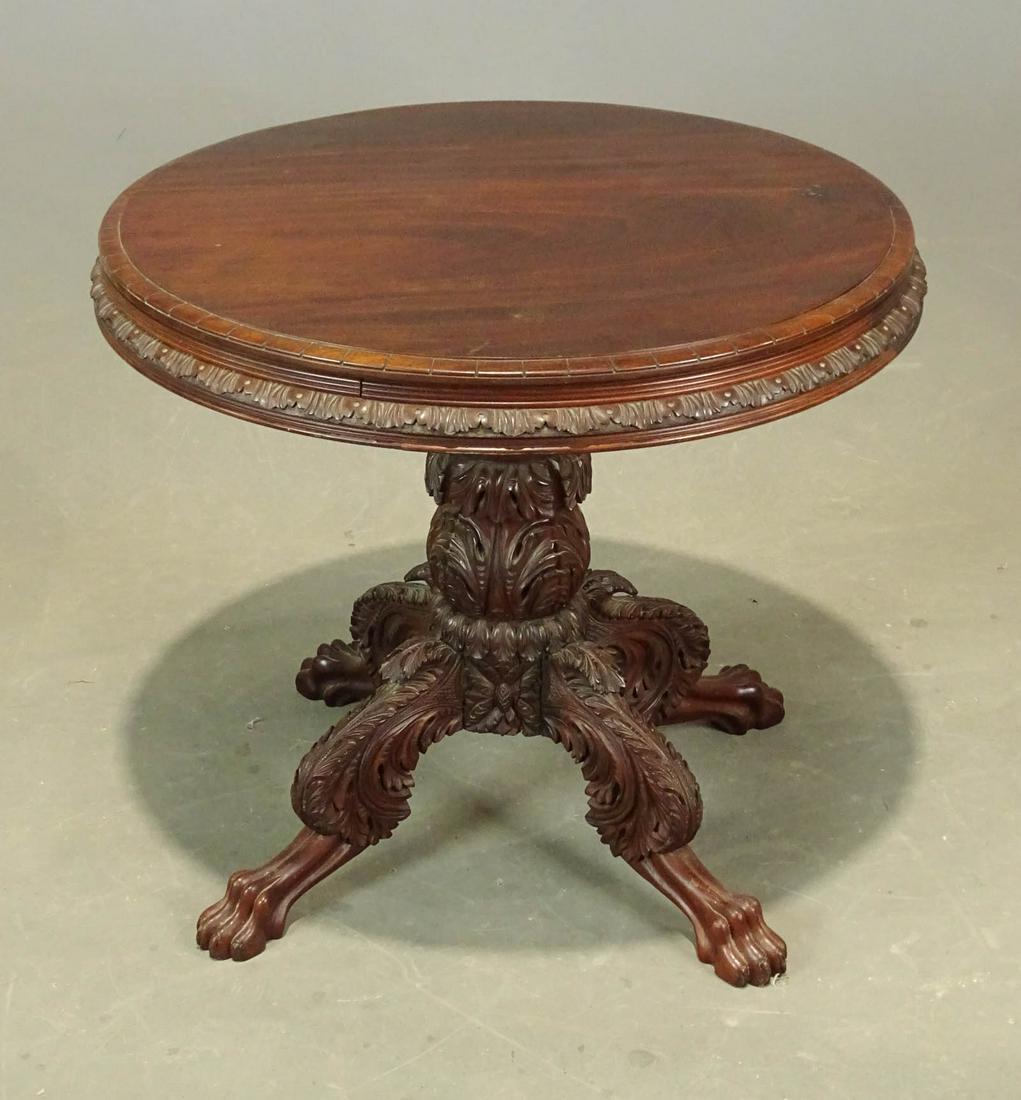 19th c. Empire Carved Center Table (1 of 4)