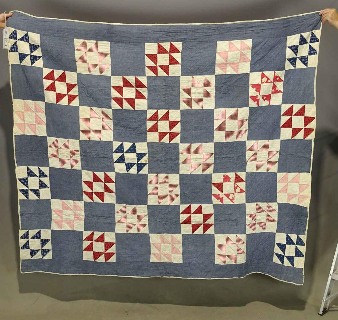 Quilt: Quilt C. 1940's Crosses & Losses. 66" x 74".