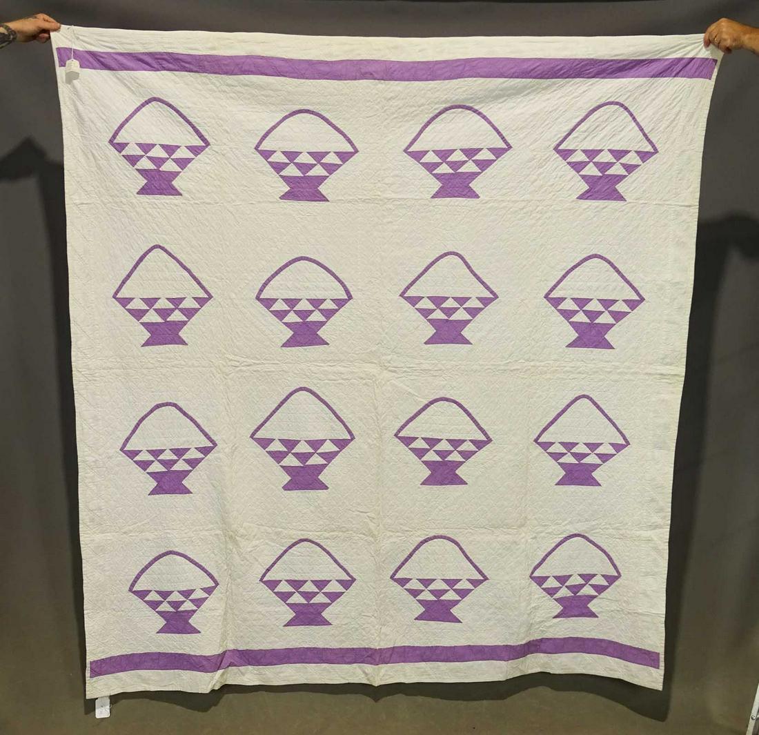 Quilt: 1920's Baskets quilt. 68" x 80".