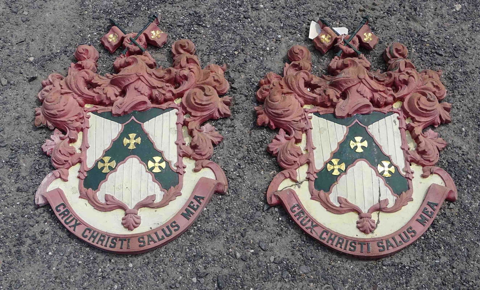 Pair Cast Metal Coats of Arms (1 of 3)