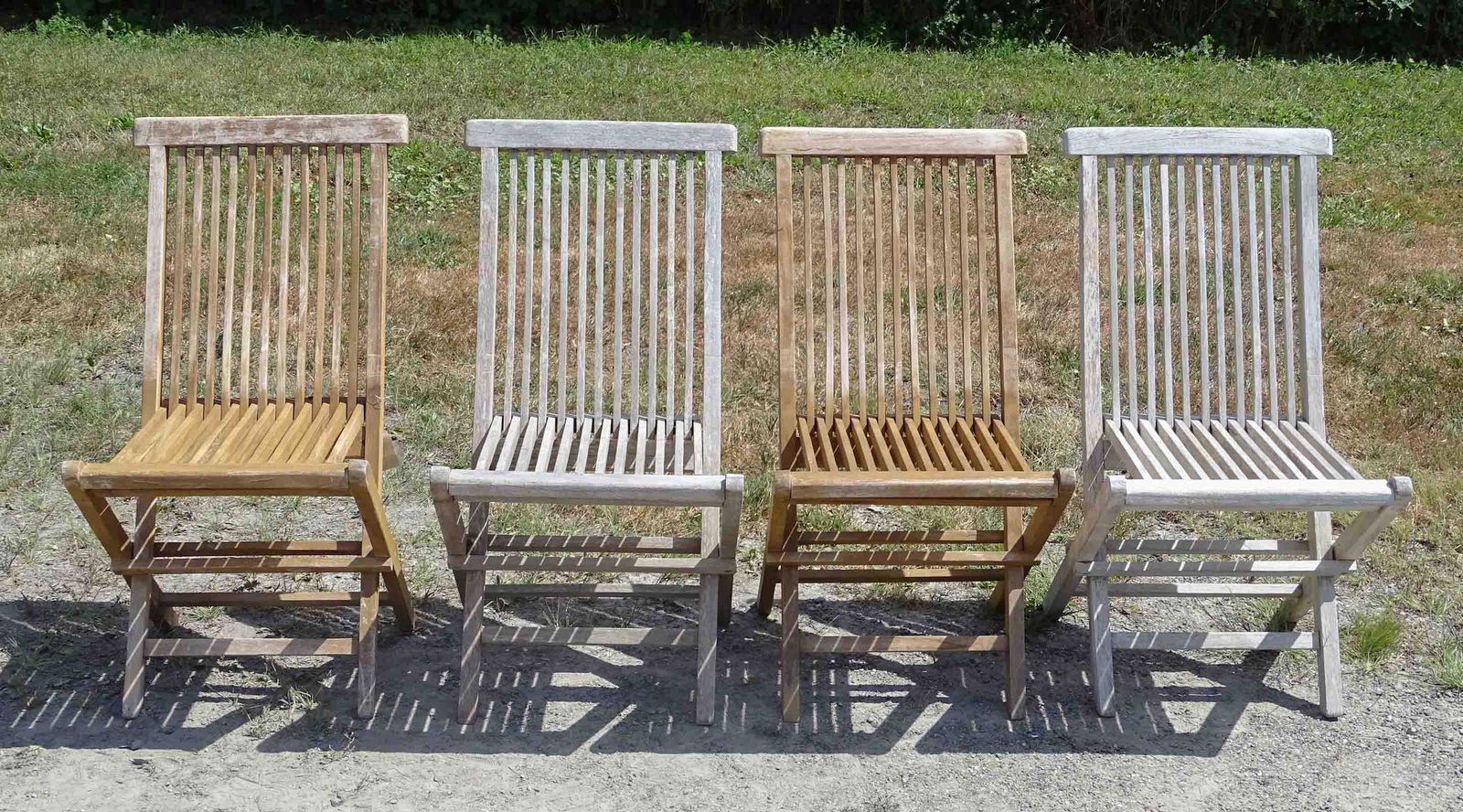 Four Teak Folding Chairs (1 of 4)